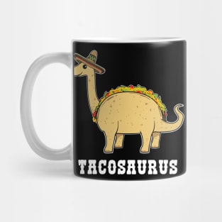 Tacosaurus Kids T Shirt-Funny Food Pun Mexico Taco Dinosaur Mug